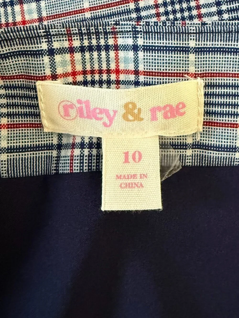 Riley & Rae Plaid A-Line Skirt Navy Red Light Blue Size 10